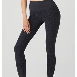ALO Yoga High-Waist Alosoft Lounge Legging Women’s Small Rich Navy Heather Blue